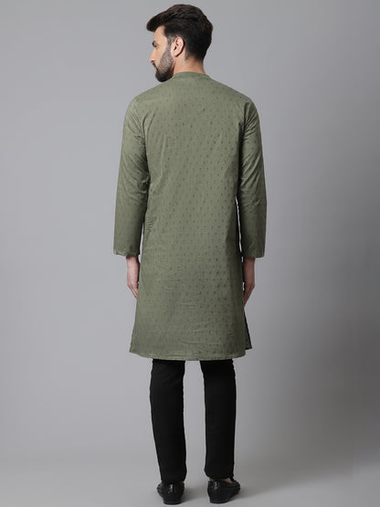 Even Apparels Green Sherwani Kurta With Asymetrical Cut - Distacart