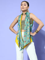 Thumbnail for InWeave Women's Blue Boheme Reversible Shrug - Distacart