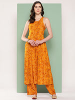 Thumbnail for InWeave Women's Muatsrd Bandhej Print Raisa Back Detial Long Coords Set - Distacart