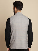 Thumbnail for Even Apparels Men's Grey Mandarin Collar Waistcoat - Distacart