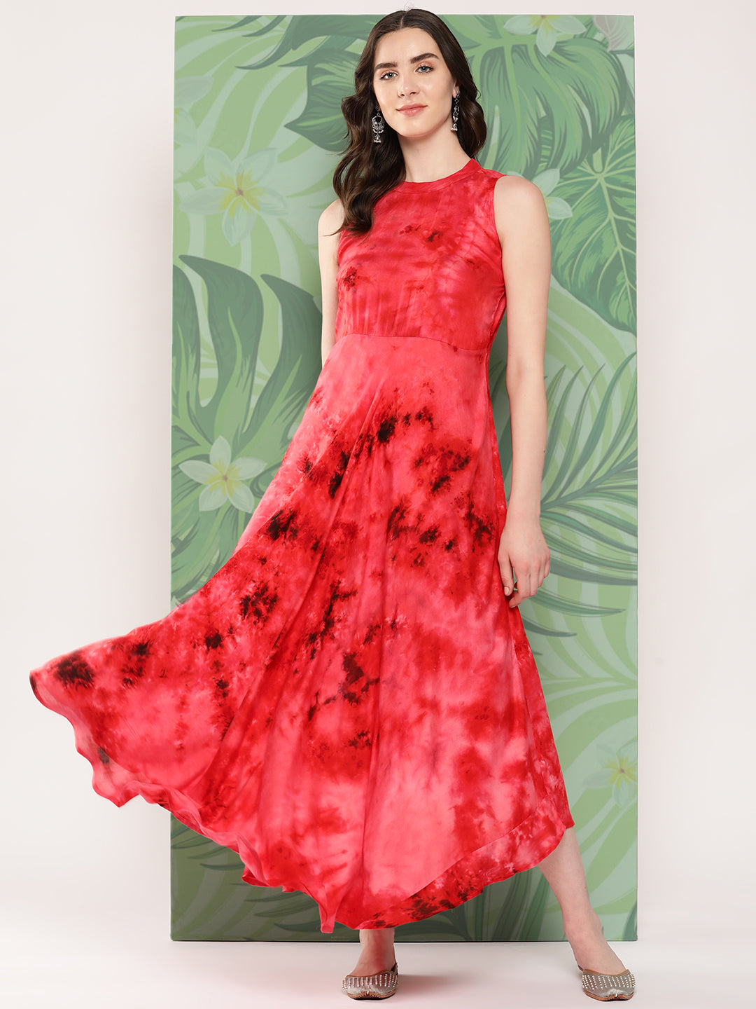 InWeave Women's Red Tie And Die Dress - Distacart