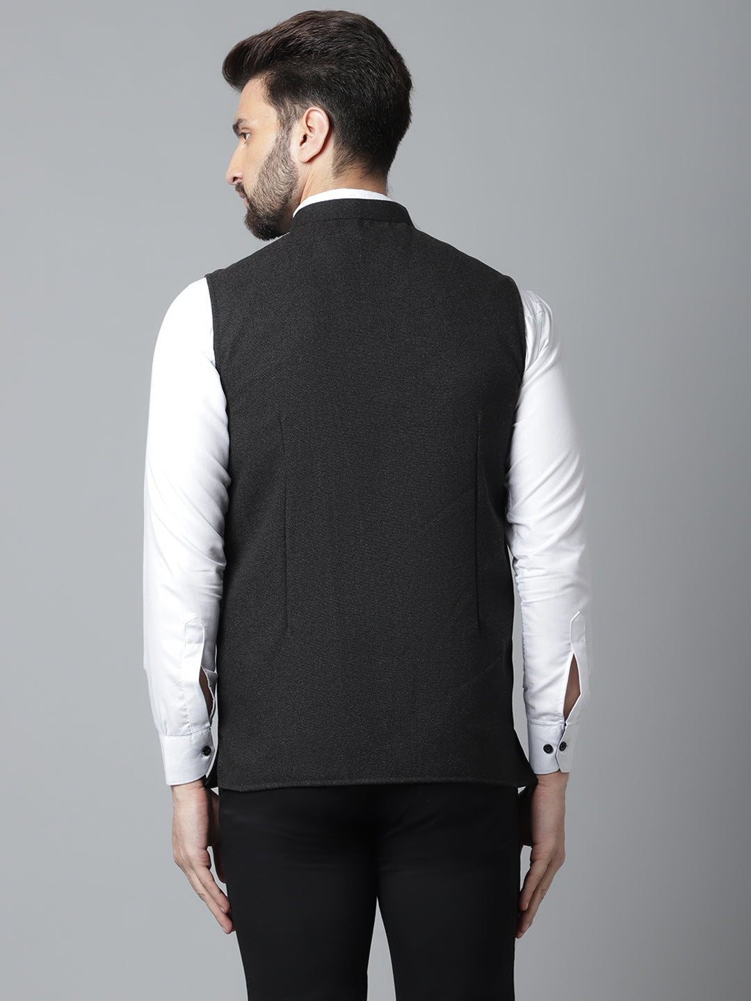 Even Apparels Men's Black Pure Wool Nehru Jacket - Distacart