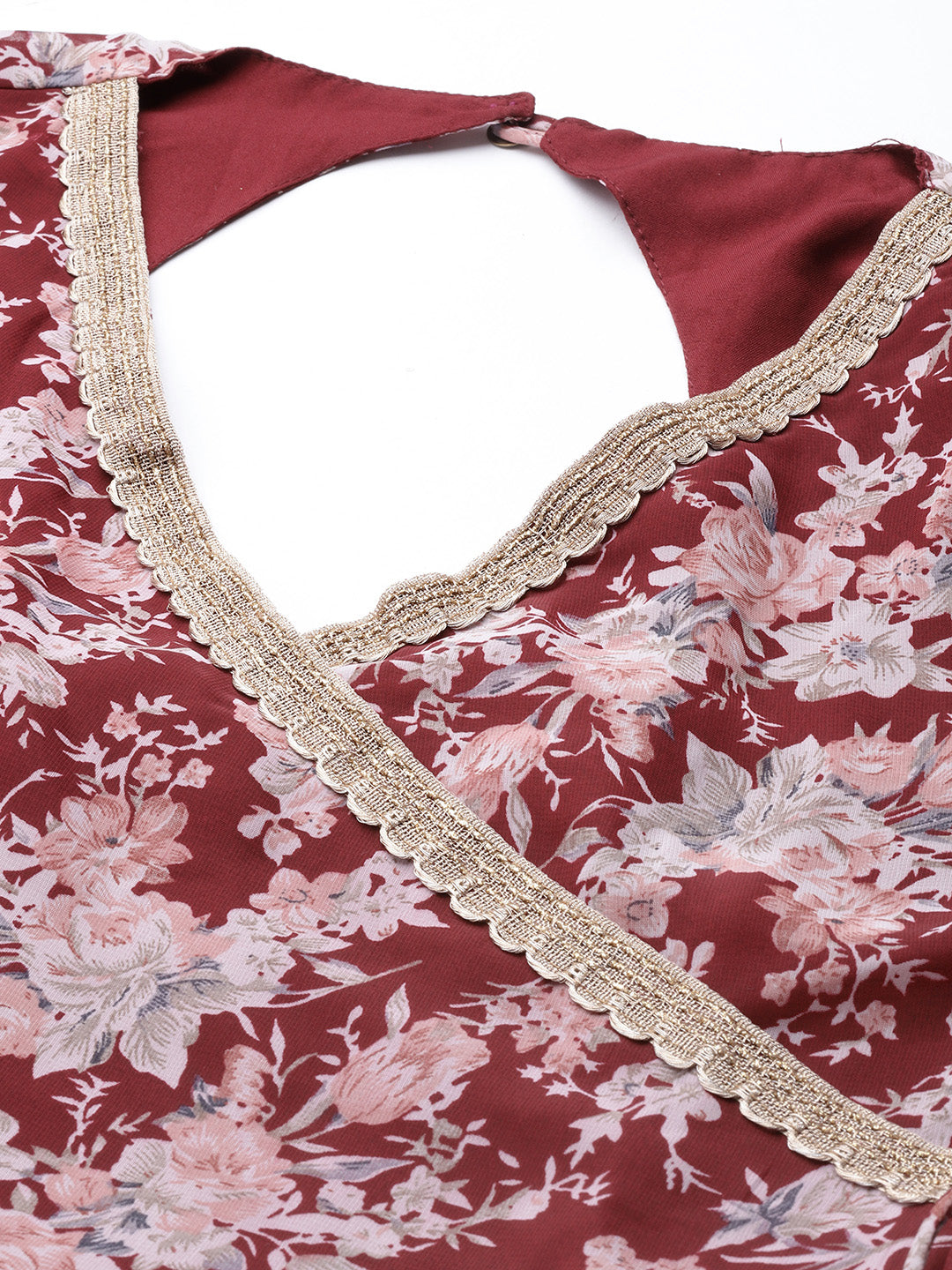 Varanga Angrakha Style Georgette Printed Anarkali Kurta Paired With Chiffon Dupatta - Distacart
