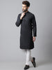 Even Apparels Black Solid Kurta With Band Collar - Distacart
