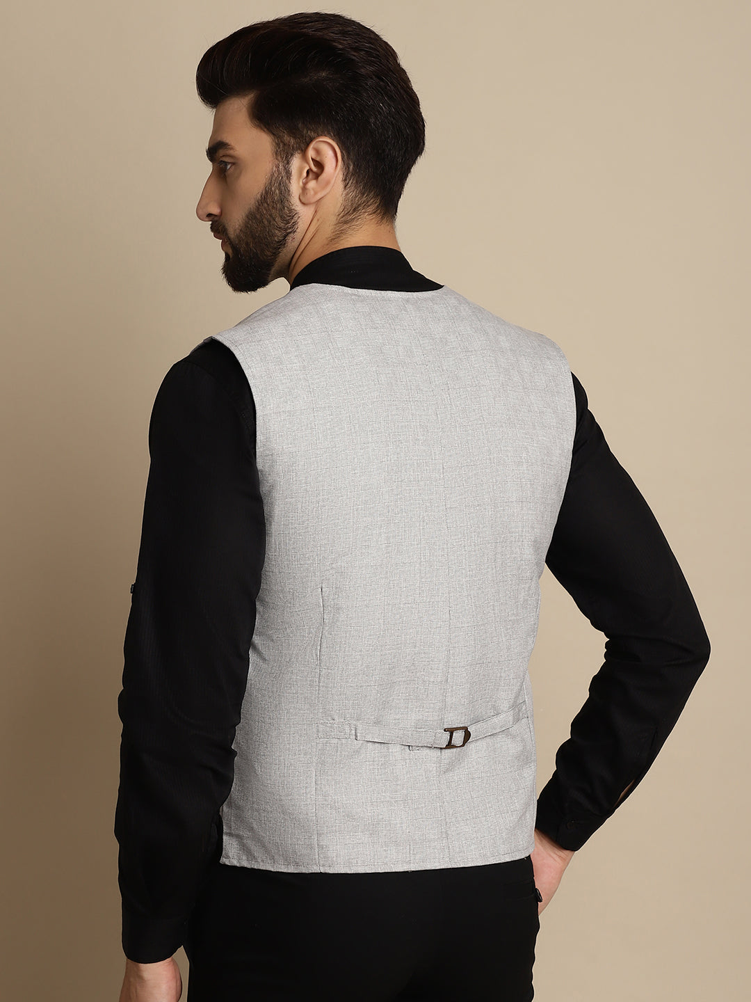 Even Apparels Men's Grey Double Breast Waistcoat - Distacart
