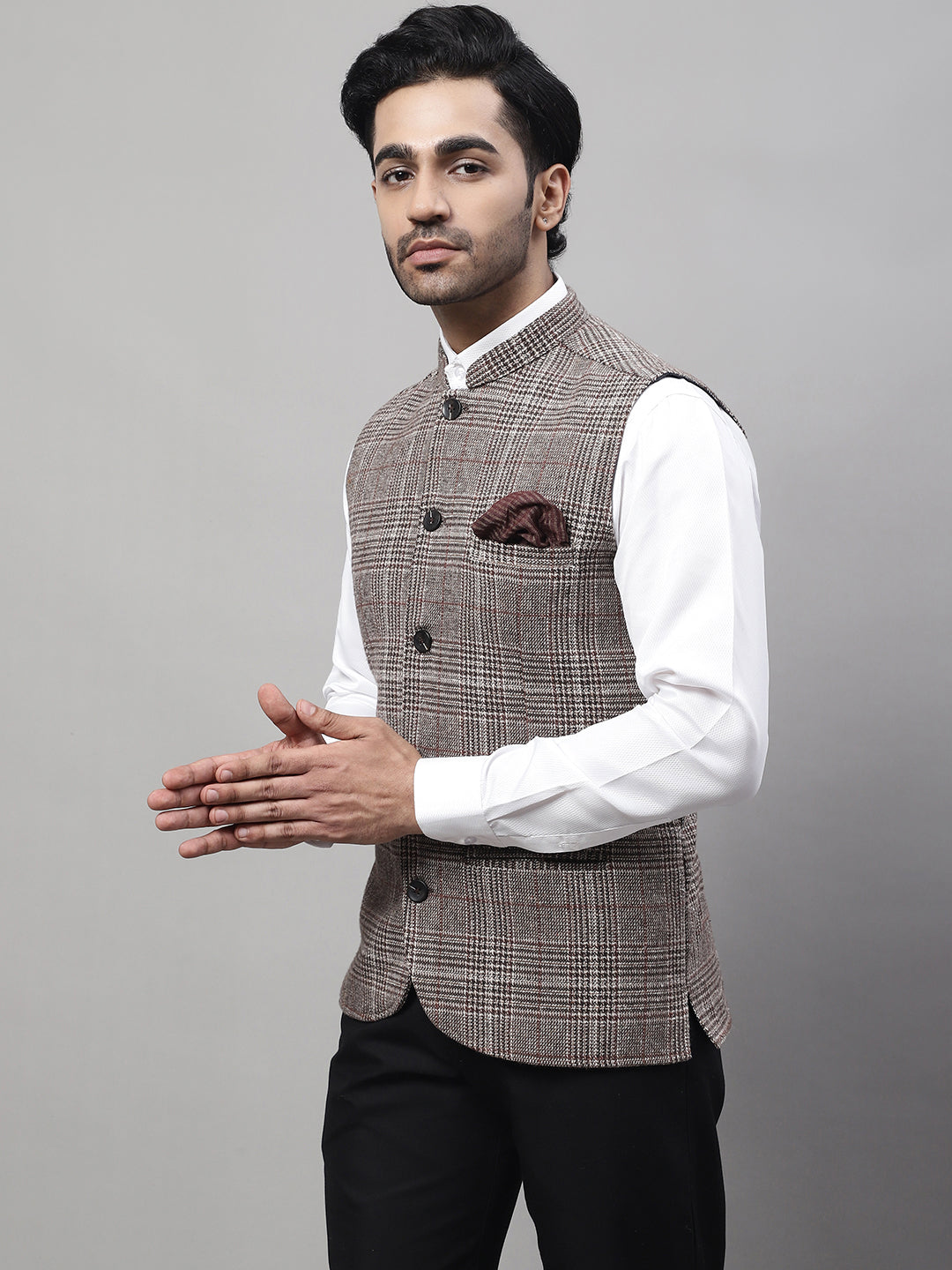 Even Apparels Men's Beige Pure Wool Nehru Jacket - Distacart