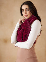Thumbnail for InWeave Women's Burgundy Faux Fur Neck Warmer - Distacart