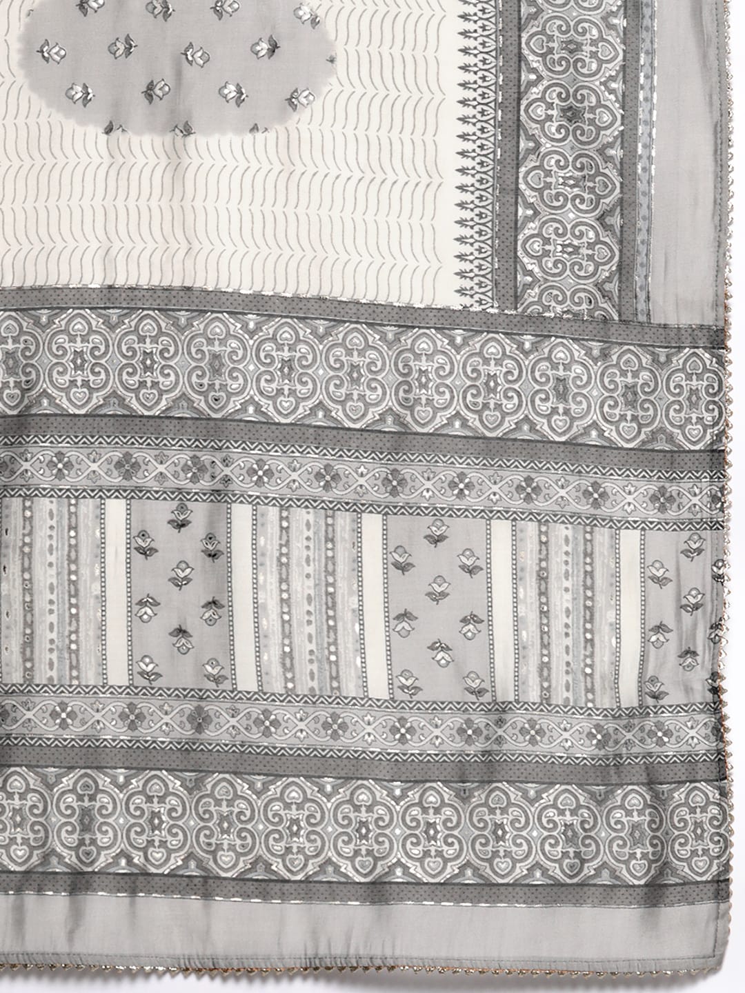 Libas Grey Ethnic Motifs Printed Kurta with Trousers & Dupatta - Distacart