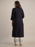 Thumbnail for Kalini Women Navy Blue Printed Kurta With Palazzos - Distacart