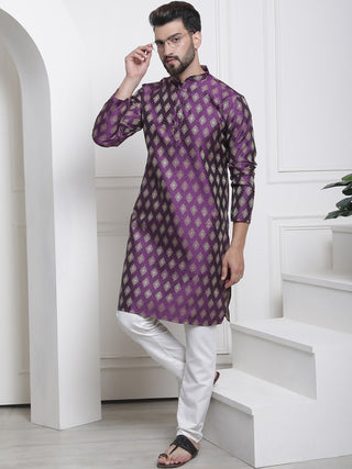Sojanya Ethnic Motifs Woven Design Jacquard Regular Kurta - Distacart