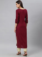 Thumbnail for Khushal K Round Neck Puffed Sleeves Kurta with Palazzos - Distacart