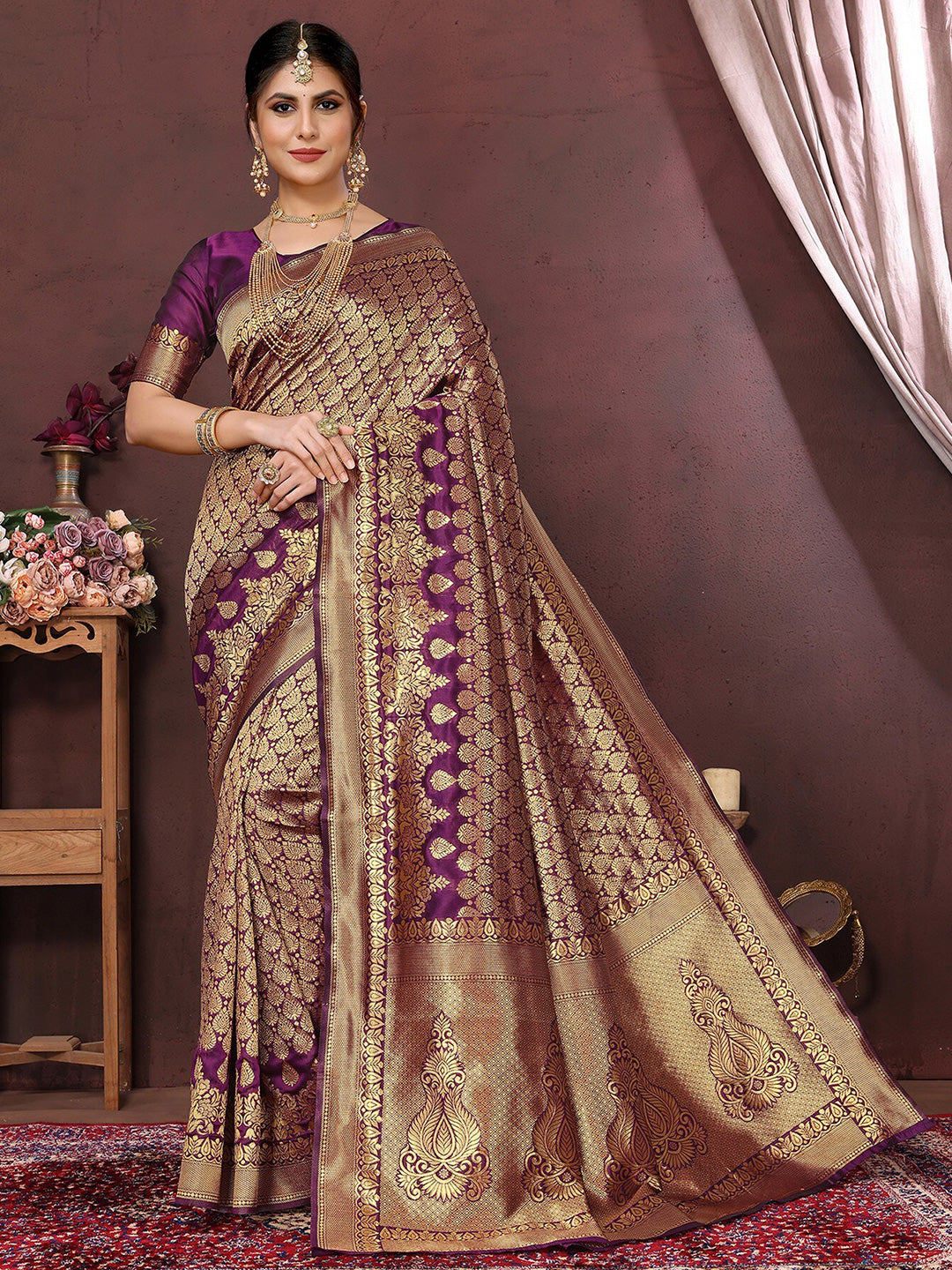 Kalini Ethnic Woven Design Zari Banarasi Saree - Distacart