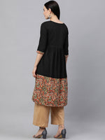 Thumbnail for Kalini Women Black & Red Ethnic Motifs Printed Pure Cotton Kurta - Distacart