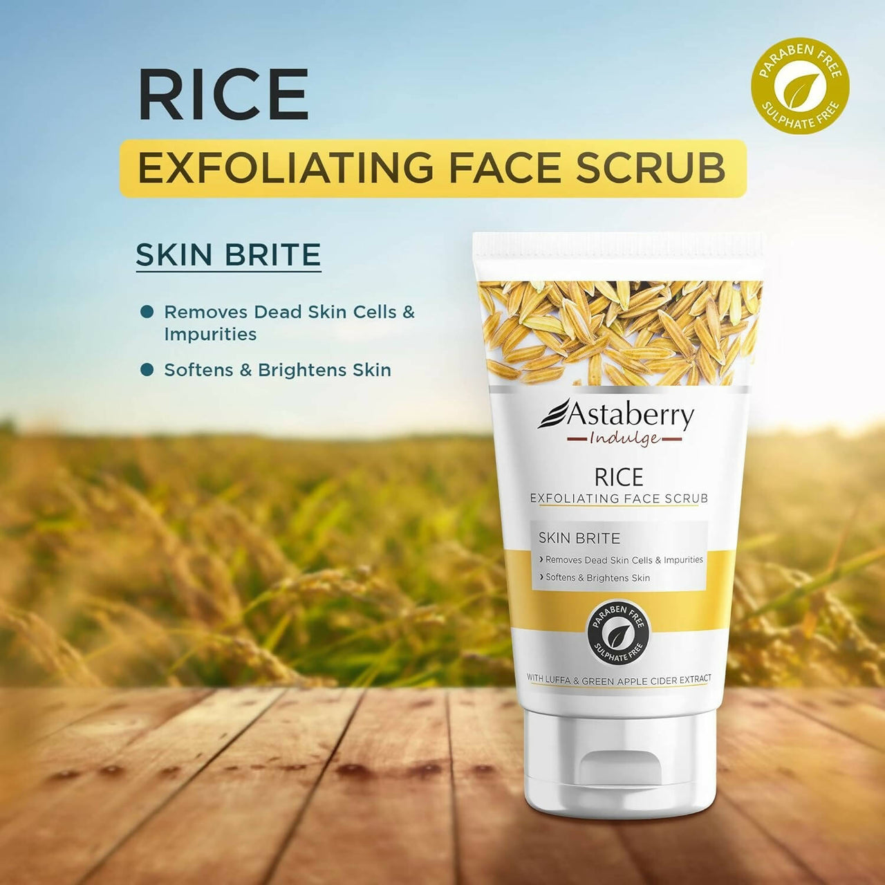 Astaberry Indulge Rice Exfoliating Face Scrub - Distacart
