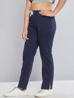 Thumbnail for Lyush Navy Fleece Brand Drawstring Track Pants For Girls - Distacart