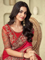 Thumbnail for Mitera Striped Embroidered Saree - Distacart