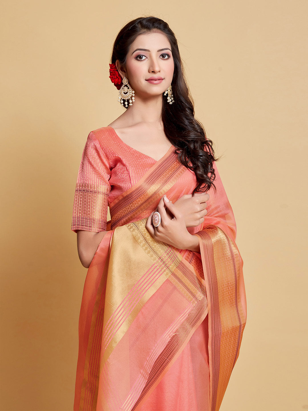 Sangria Woven Design Border Art Silk Banarasi Saree - Distacart