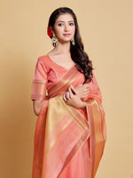 Thumbnail for Sangria Woven Design Border Art Silk Banarasi Saree - Distacart