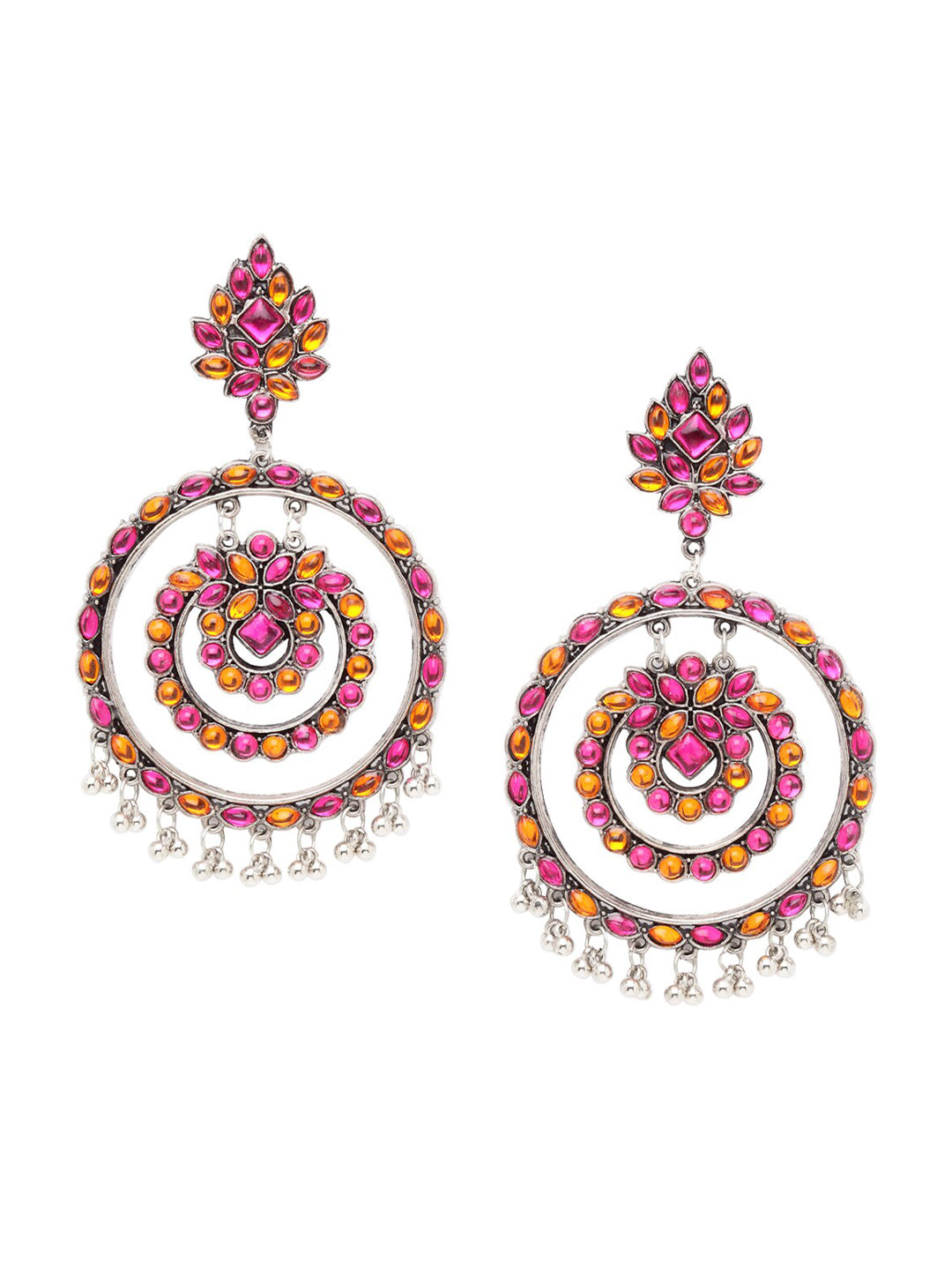 Shining Diva Multicoloured Oxidised Contemporary Drop Earrings - Distacart