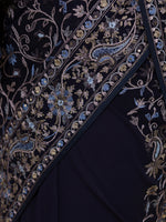 Thumbnail for Koskii Floral Embroidered Sequined Poly Georgette Saree - Distacart