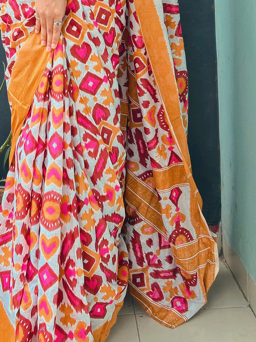 Kalini Ethnic Motifs Printed Pure Cotton Saree - Distacart