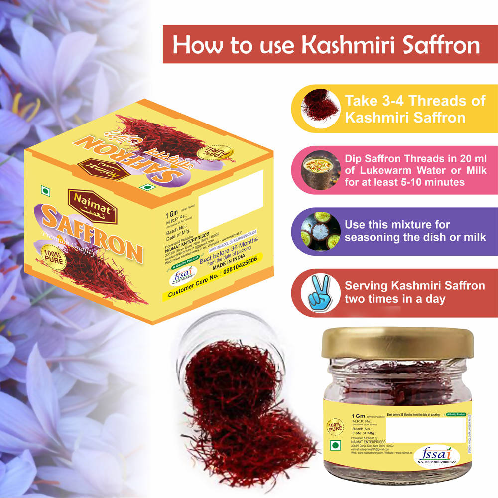 Saffron 1 gm (Pack Of 1), (Pack Of 5)