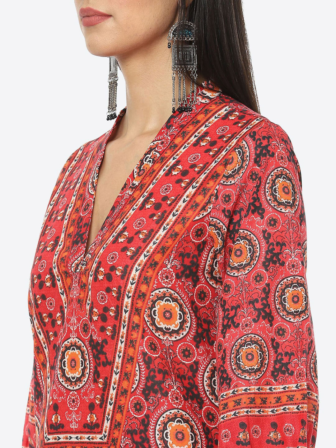 Biba Women Red Printed Kurta with Salwar - Distacart