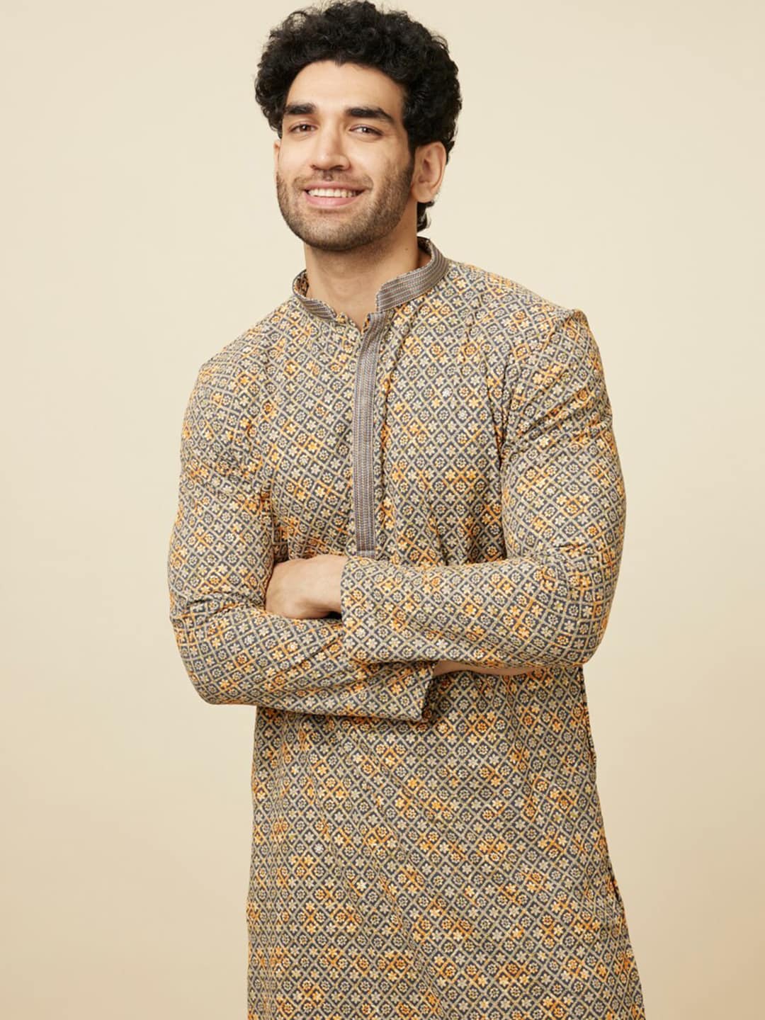 Manyavar Ethnic Motifs Embroidered Regular Kurta With Churidar - Distacart