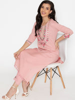 Thumbnail for Kalini Ethnic Motifs Embroidered Thread Work Kurta with Trousers & Dupatta - Distacart