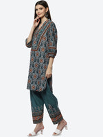 Thumbnail for Biba Women Green Ethnic Motifs Printed Kurta with Salwar - Distacart