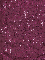 Thumbnail for Sangria Burgundy Embellished Sequinned Pure Georgette Saree - Distacart