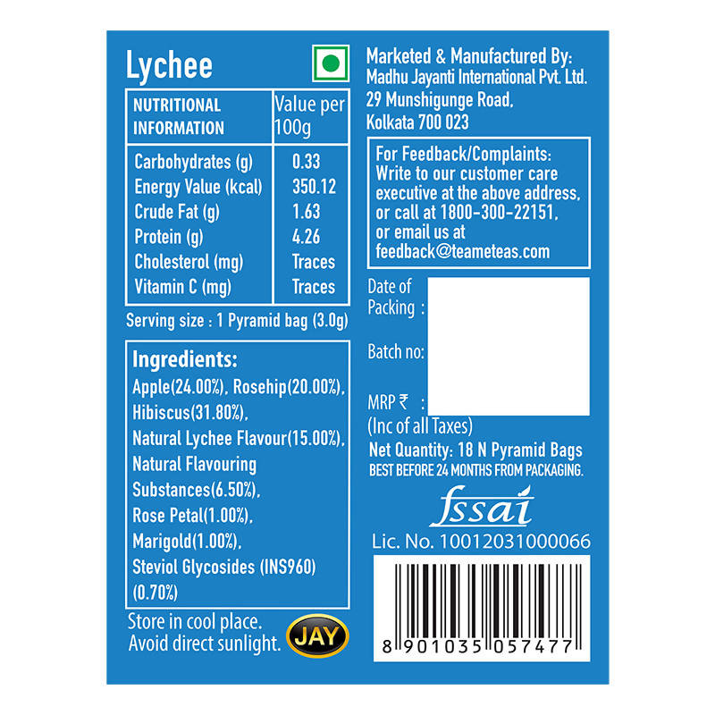 Teame Lychee Ice Brews Freeze Pyramid Bags - Distacart