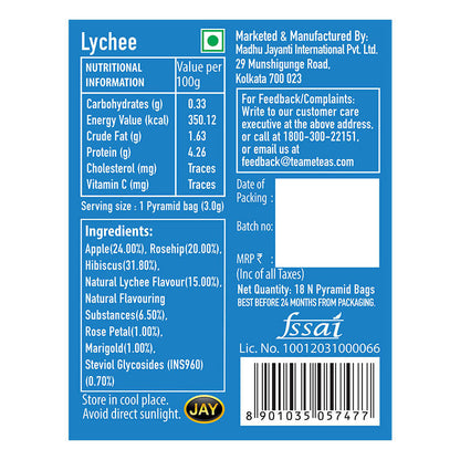Teame Lychee Ice Brews Freeze Pyramid Bags - Distacart
