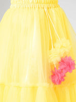 Thumbnail for Lil Drama Girls Choli With Ghaghra Set - Yellow - Distacart
