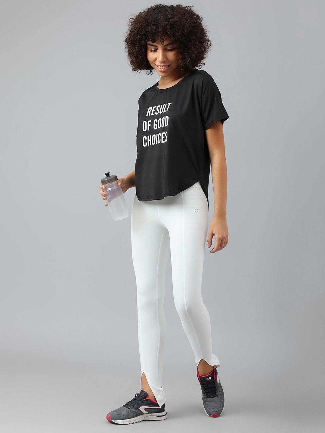 MKH Women Typography Printed Dri-FIT Sports T-shirt - Distacart