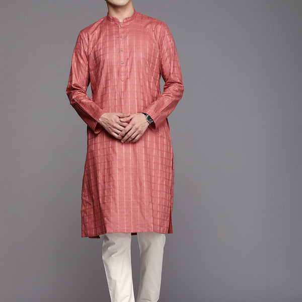 Manyavar Men Coral Kurta with Churidar - Distacart