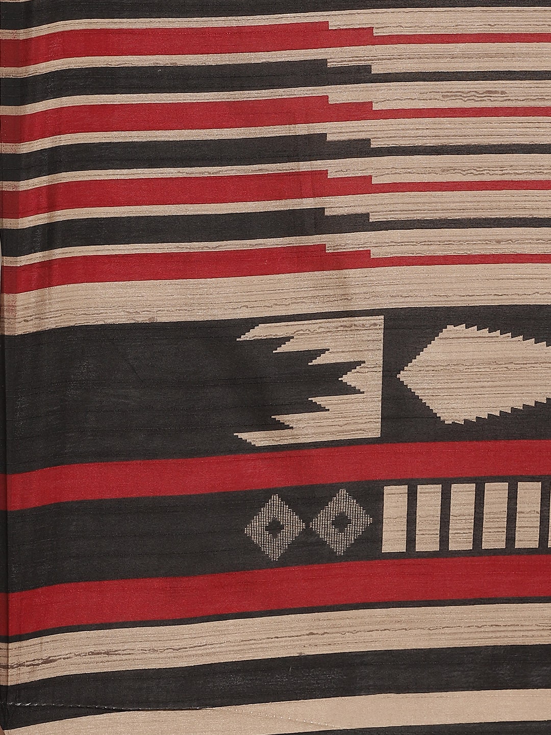 Saree Mall Beige & Black Striped Bhagalpuri Saree - Distacart