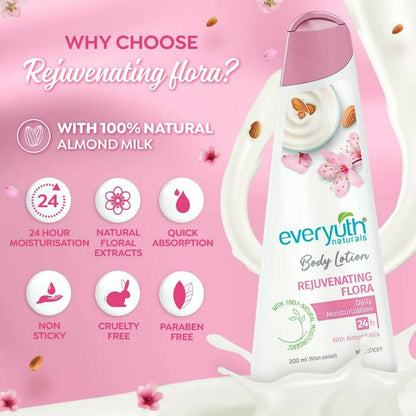 Everyuth Naturals Body Lotion Rejuvenating Flora - Distacart