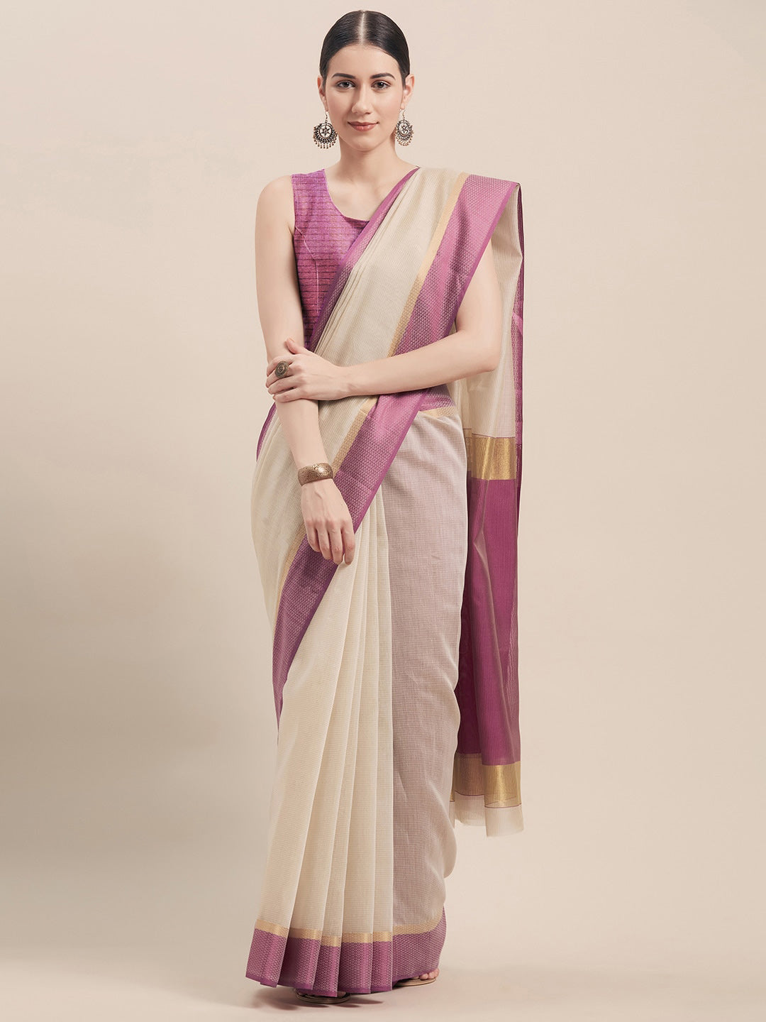 Kalini Zari Pure Cotton Saree - Distacart
