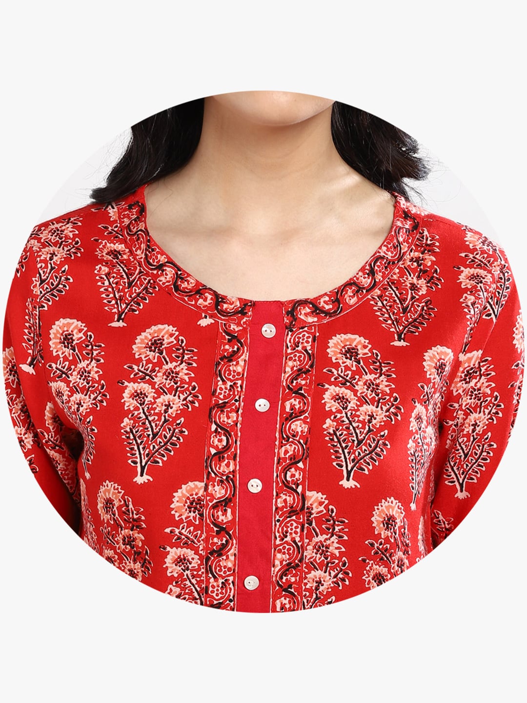 Sangria Women Red Printed Kurta with Palazzos - Distacart