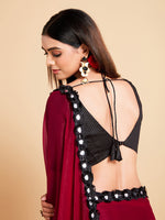 Thumbnail for Sangria Women Red Ready to wear Saree - Distacart