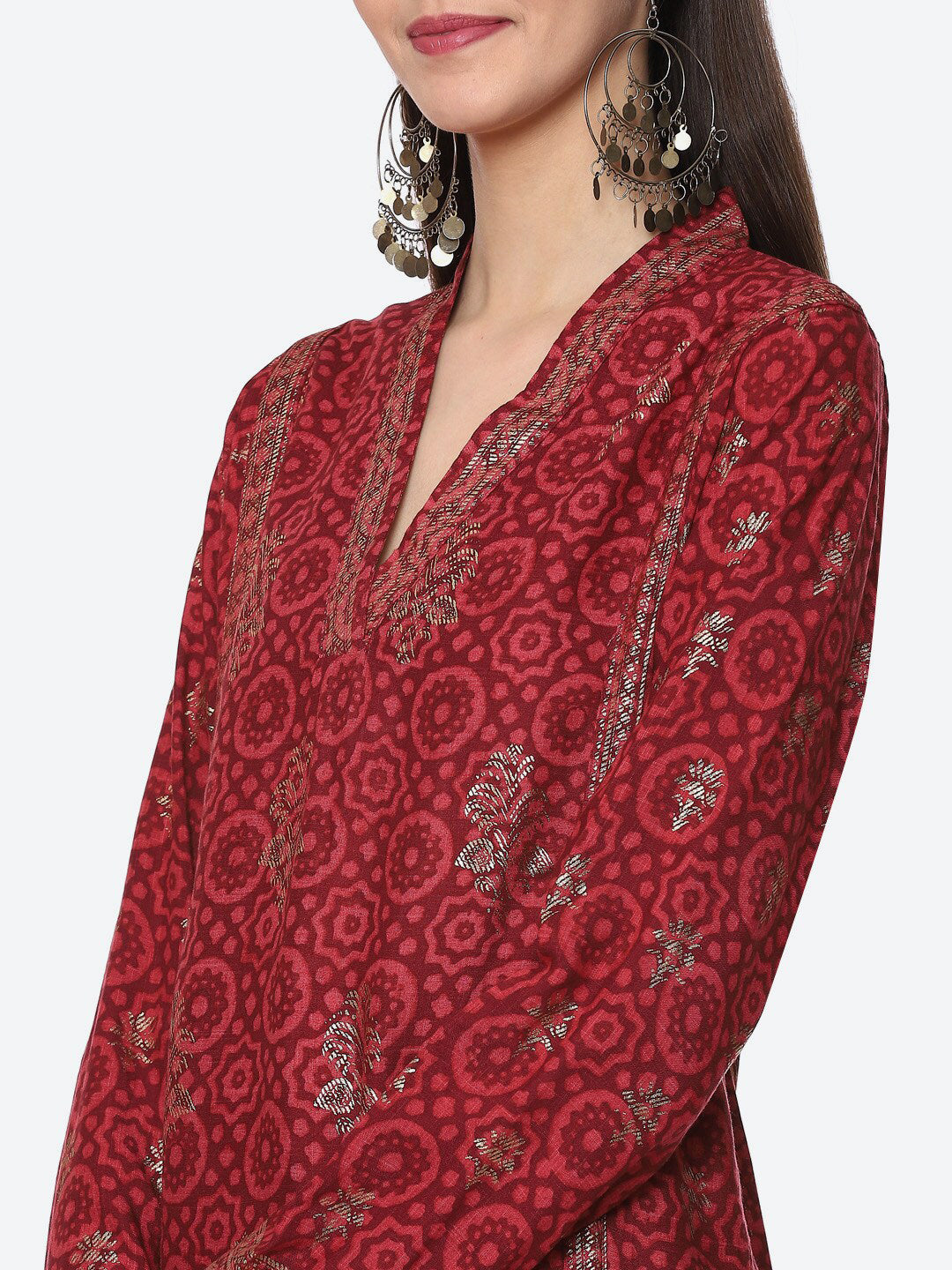 Biba Women Brown Ethnic Motifs Printed Kurta - Distacart