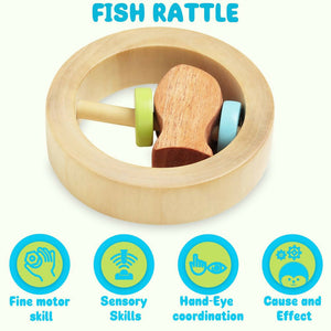Matoyi Wooden Baby Rattle Cum Teether - Distacart
