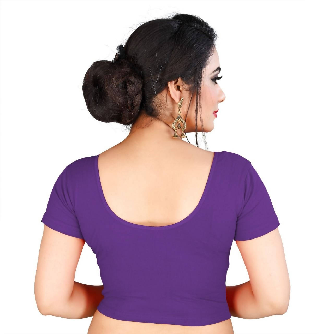 Vamika Violate Lycra Plain Blouse - Distacart