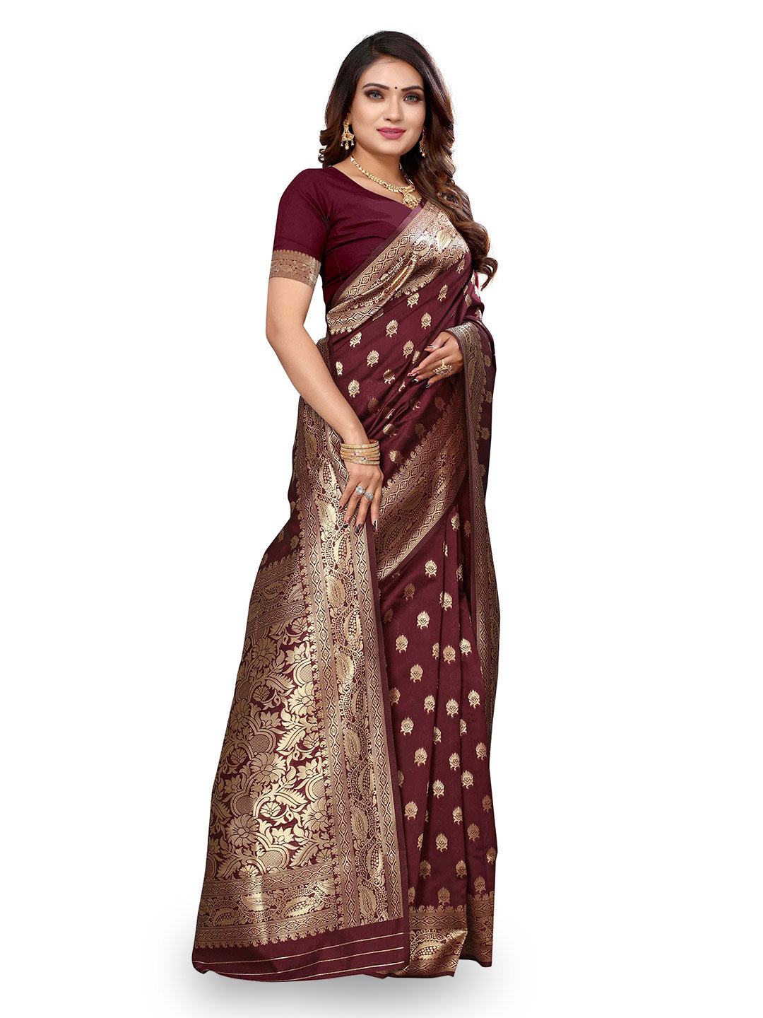 Kalini Ethnic Motifs Woven Design Zari Kanjeevaram Saree - Distacart