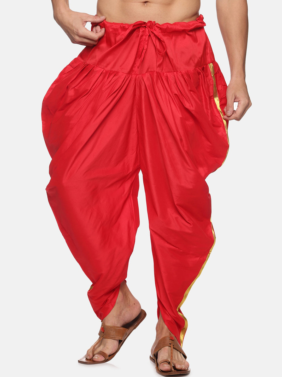 Sethukrishna Men Red Solid Dhoti Pant - Distacart
