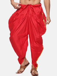 Thumbnail for Sethukrishna Men Red Solid Dhoti Pant - Distacart