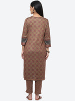 Thumbnail for Biba Women Ethnic Motifs Printed Sequinned Kurta with Trousers - Distacart