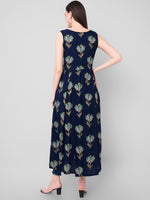 Thumbnail for Kalini Women Blue Ethnic Motifs Printed A-Line Kurta - Distacart