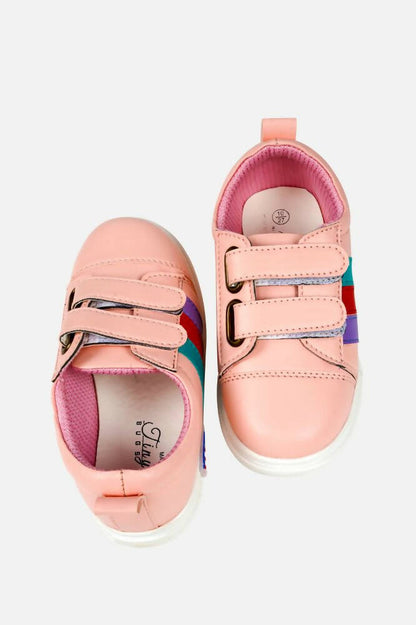 Tiny Bugs For Boys & Girls Double Velcro Sneakers - Pink - Distacart